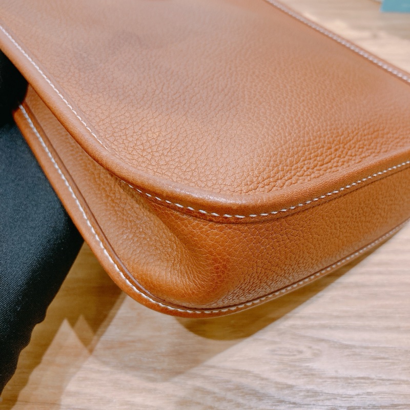 愛馬仕迷你伊芙琳 金棕金扣 TM皮 Mini Evelyne Gold Color-6