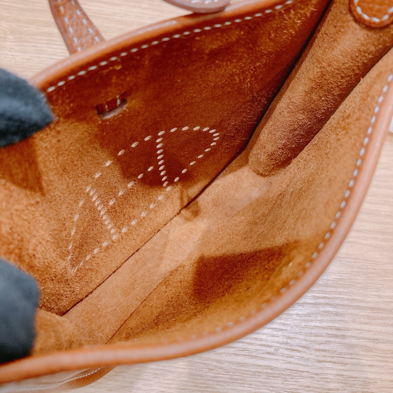 愛馬仕迷你伊芙琳 金棕金扣 TM皮 Mini Evelyne Gold Color-7