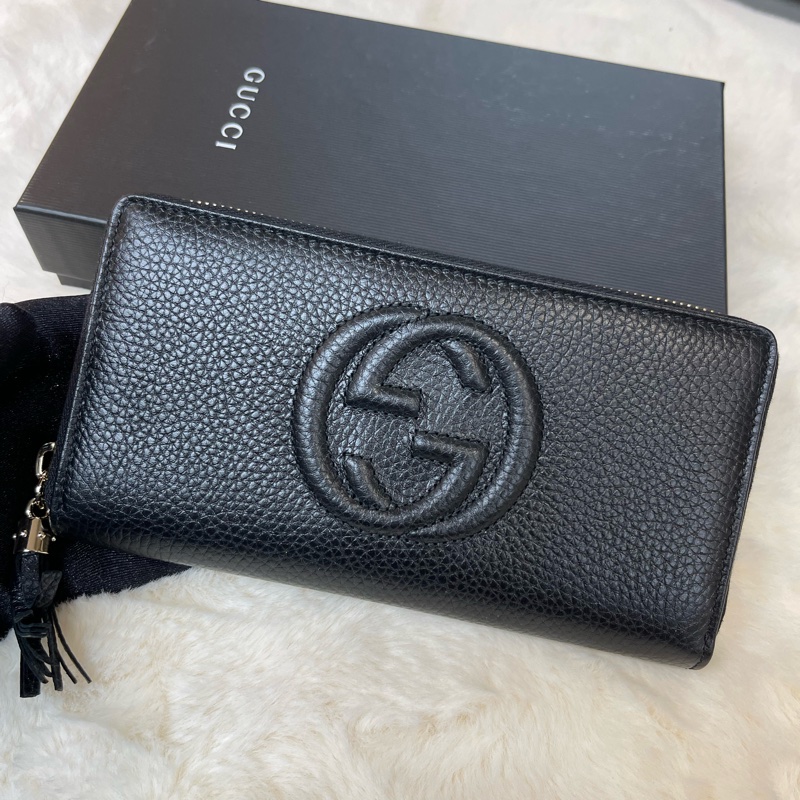 Gucci 黑色 長銀包-0