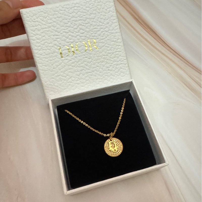 🛍️🎁 雙11🔥 11月新品上架 🔥💖新品上架 現貨 🔥💖 ✨Christian Christian Dior Necklacr Dior 金色閃石頸鏈 Dior 頸鏈-21