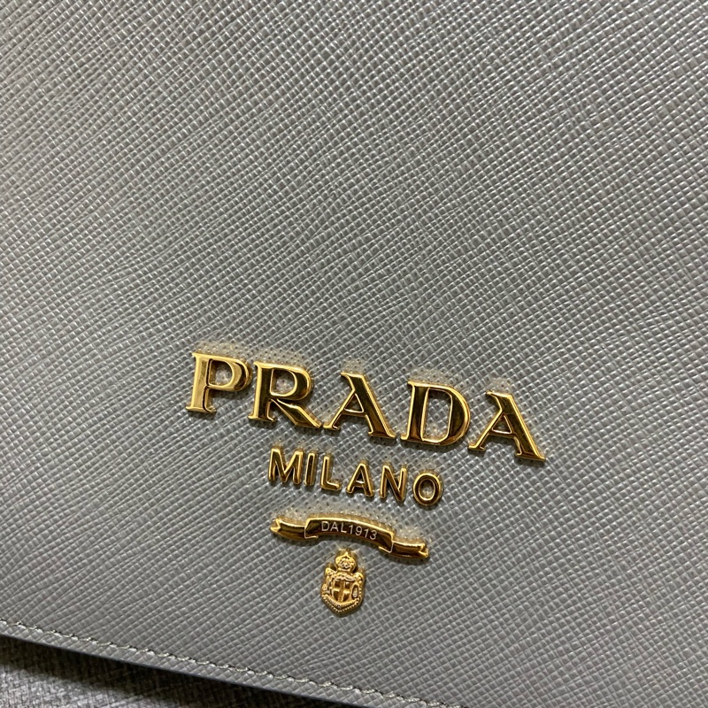 Prada 灰藍色鏈條小包-19