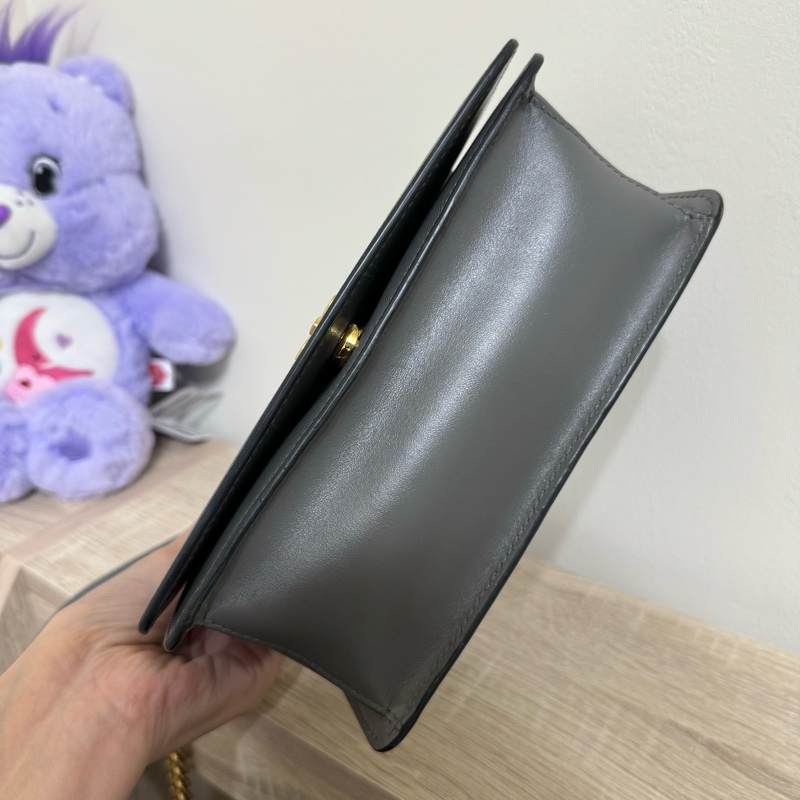 Prada 灰藍色鏈條小包-2