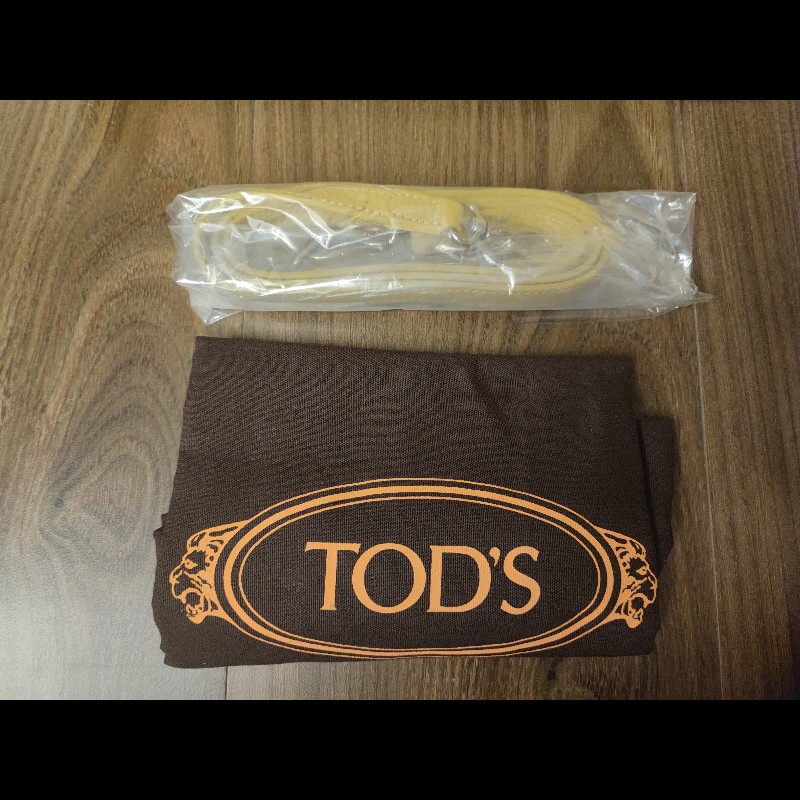 全新未使用Tod's嫩黃色手提包附斜背帶-3