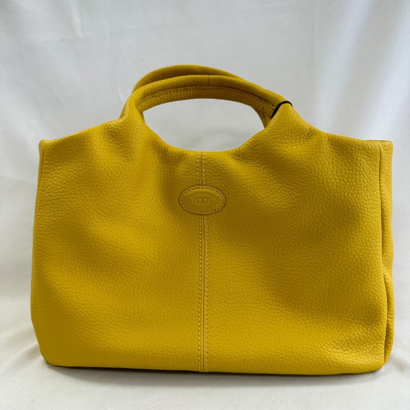 全新未使用Tod's嫩黃色手提包附斜背帶-5