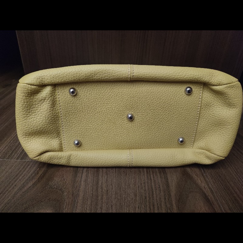 全新未使用Tod's嫩黃色手提包附斜背帶-7