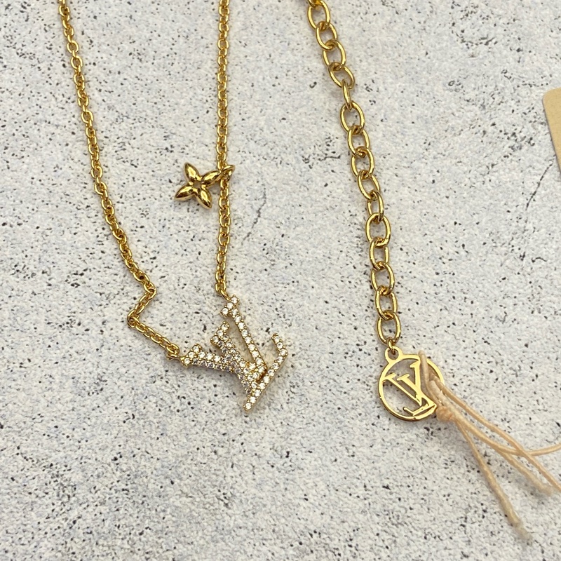 LV lconic 金色鑲鑽LV項鍊-0