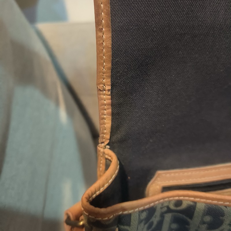 【五月感恩月❤️】限時超殺回饋降價⏰㊣✨Christian Dior✨迪奧 CD 駝色 老花 牛皮 肩背包 郵差包 信封包 斜背包/二手包/保證正品🌳二手樹屋🌳-38