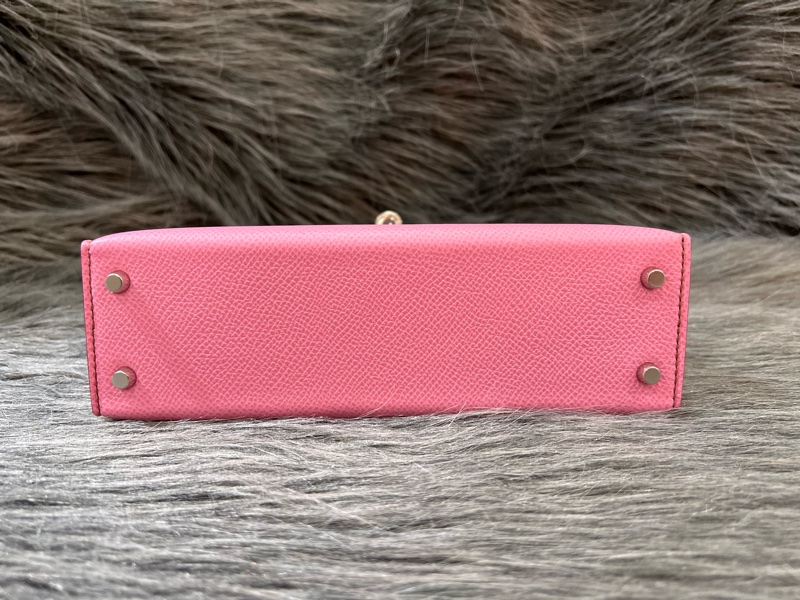 Hermes Mini kelly 2 5P Pink 粉色 粉紫色 銀釦 Epsom皮 外縫 Mini Kelly2 手提包 凱莉包 斜背包 肩背包 小包-4