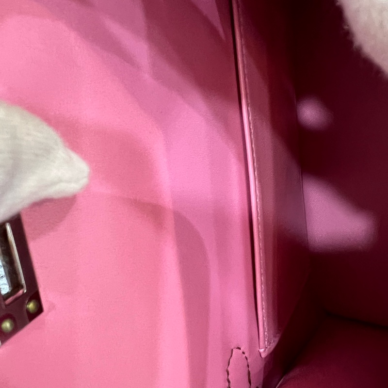 Hermes Mini kelly 2 5P Pink 粉色 粉紫色 銀釦 Epsom皮 外縫 Mini Kelly2 手提包 凱莉包 斜背包 肩背包 小包-7