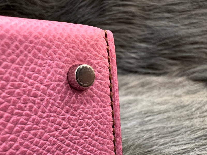 Hermes Mini kelly 2 5P Pink 粉色 粉紫色 銀釦 Epsom皮 外縫 Mini Kelly2 手提包 凱莉包 斜背包 肩背包 小包-14