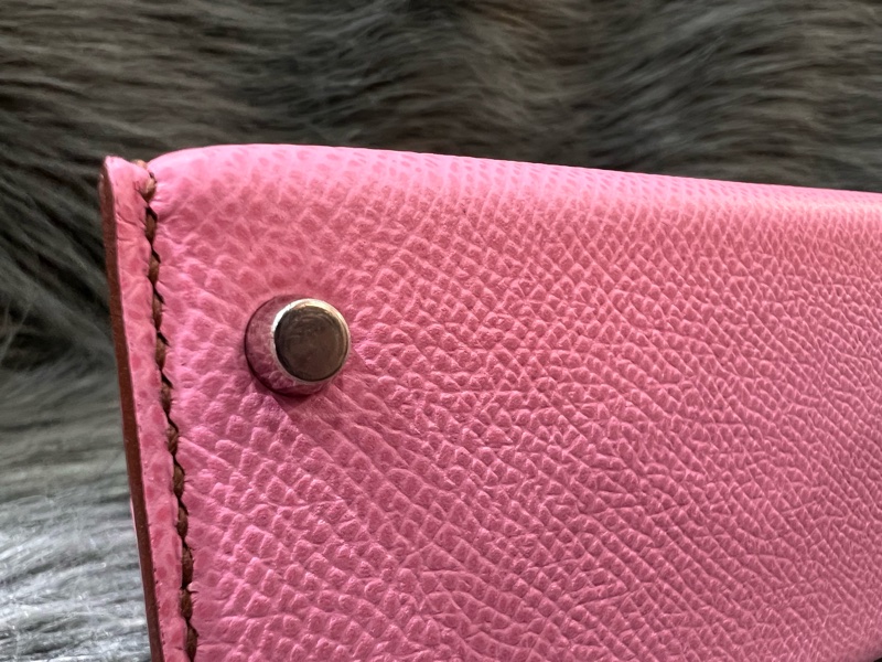 Hermes Mini kelly 2 5P Pink 粉色 粉紫色 銀釦 Epsom皮 外縫 Mini Kelly2 手提包 凱莉包 斜背包 肩背包 小包-15