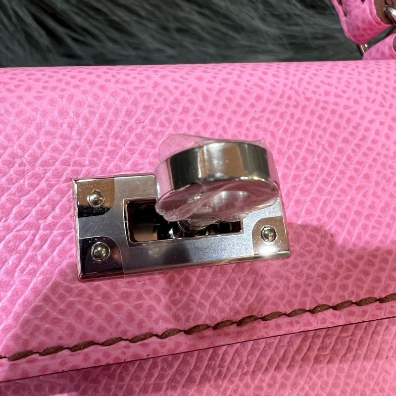 Hermes Mini kelly 2 5P Pink 粉色 粉紫色 銀釦 Epsom皮 外縫 Mini Kelly2 手提包 凱莉包 斜背包 肩背包 小包-18