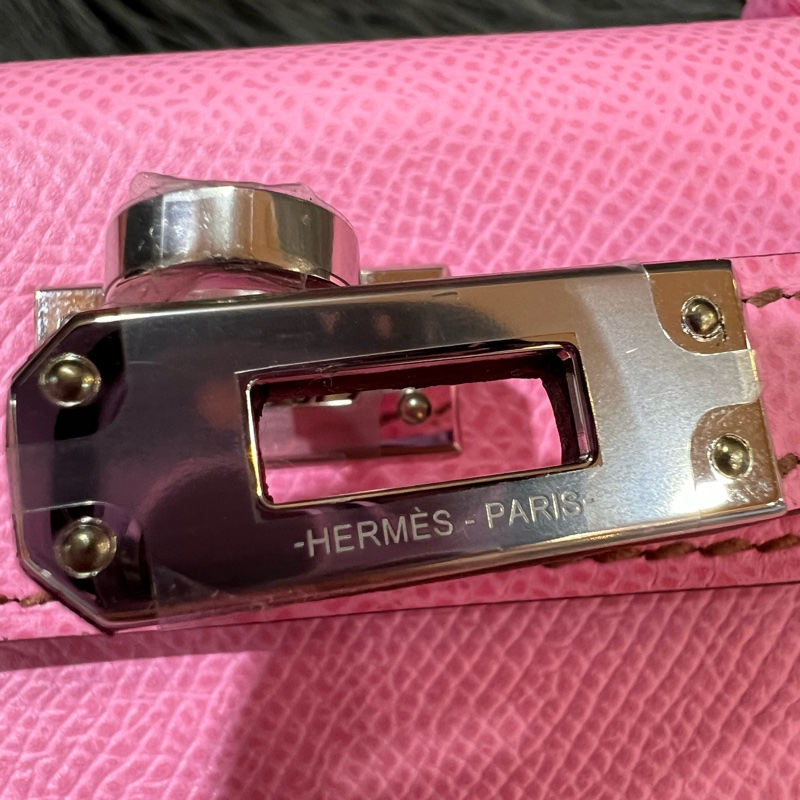 Hermes Mini kelly 2 5P Pink 粉色 粉紫色 銀釦 Epsom皮 外縫 Mini Kelly2 手提包 凱莉包 斜背包 肩背包 小包-19