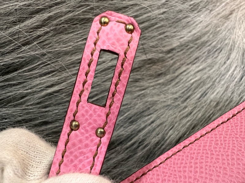 Hermes Mini kelly 2 5P Pink 粉色 粉紫色 銀釦 Epsom皮 外縫 Mini Kelly2 手提包 凱莉包 斜背包 肩背包 小包-22