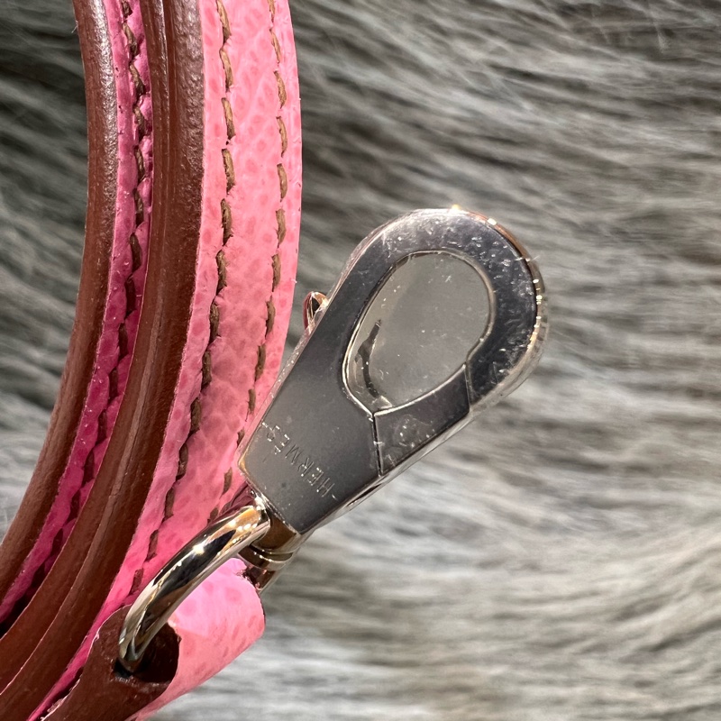 Hermes Mini kelly 2 5P Pink 粉色 粉紫色 銀釦 Epsom皮 外縫 Mini Kelly2 手提包 凱莉包 斜背包 肩背包 小包-24