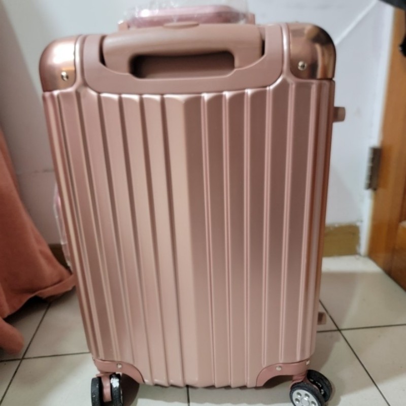 Ikashe玫瑰金鋁框22.23吋萬向輪行李箱工具箱-1