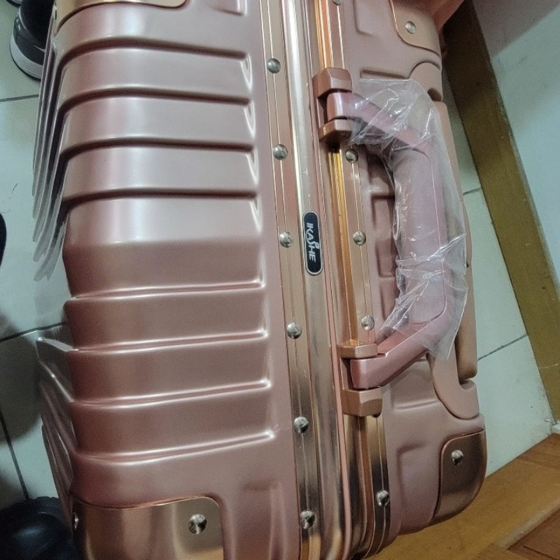 Ikashe玫瑰金鋁框22.23吋萬向輪行李箱工具箱-4