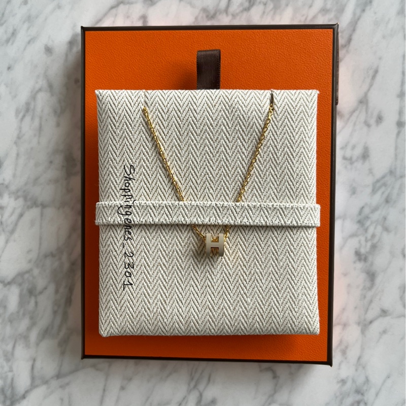 愛馬仕 Hermes 奶茶金 mini h pop 項鍊❗️尚未抵台-7