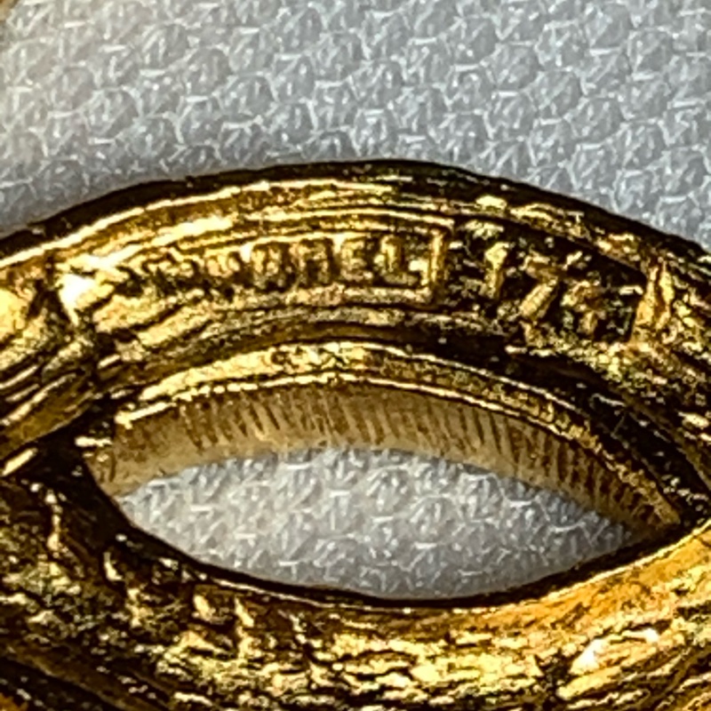 Chanel Vintage 雙排滿鑽胸針 銅鍍24K金-2