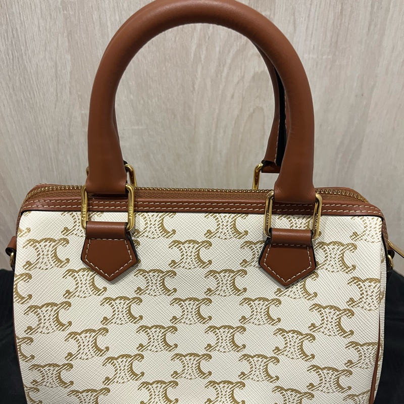 CELINE 白老花波士頓包-3