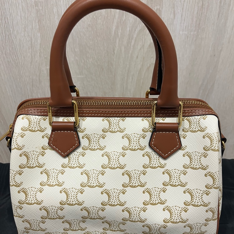 CELINE 白老花波士頓包-4