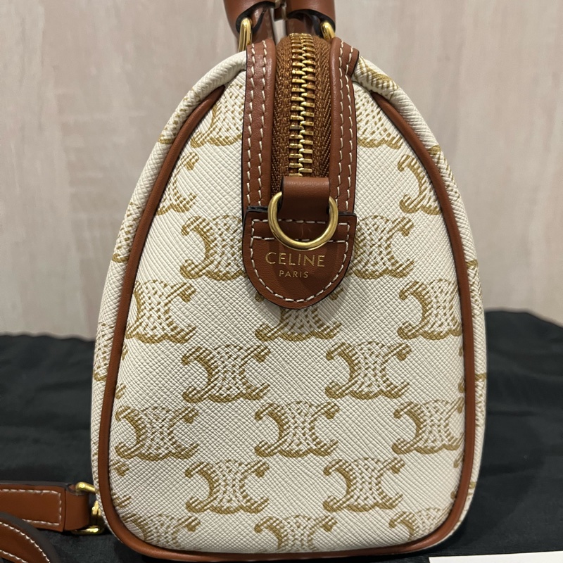 CELINE 白老花波士頓包-5