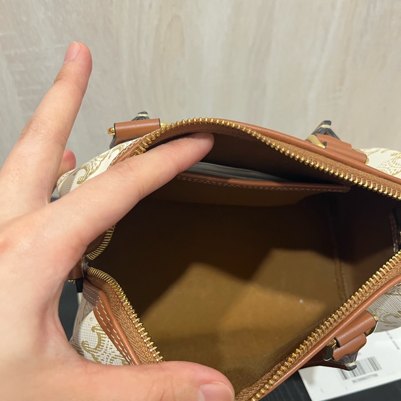 CELINE 白老花波士頓包-6