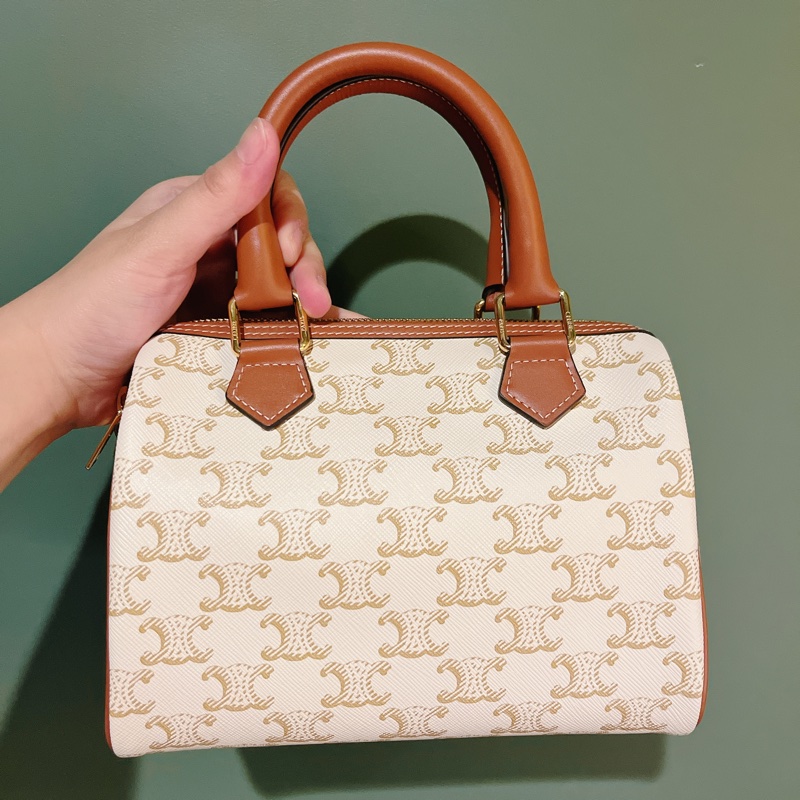 CELINE 白老花波士頓包-8