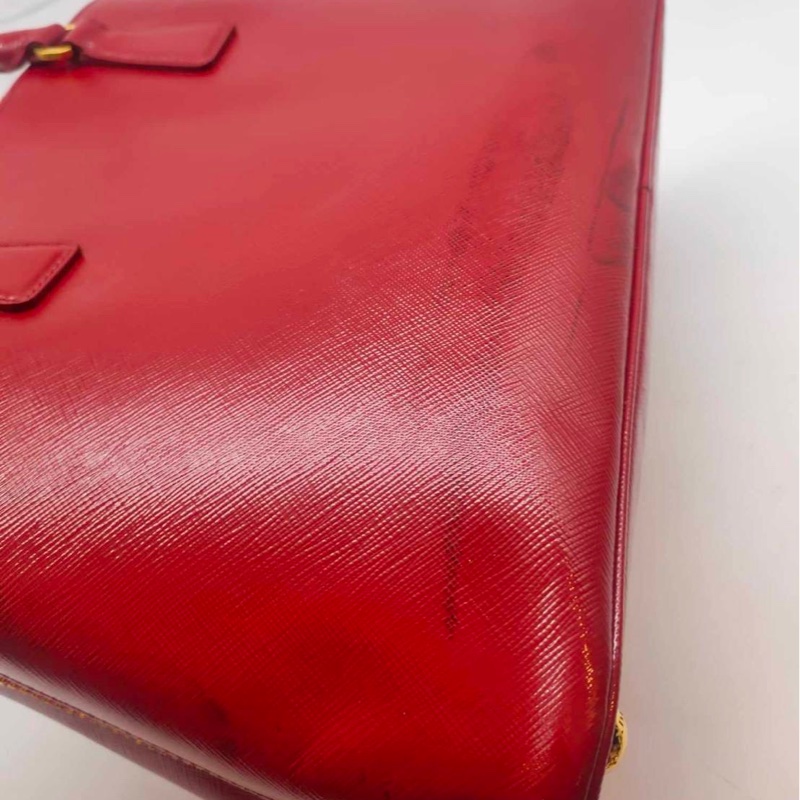 ❌已經售出❌ PRADA 普拉達 BL0836紅色亮皮革貝殼包 手提包附肩帶 兩用包 義大利精品包 保證卡-27