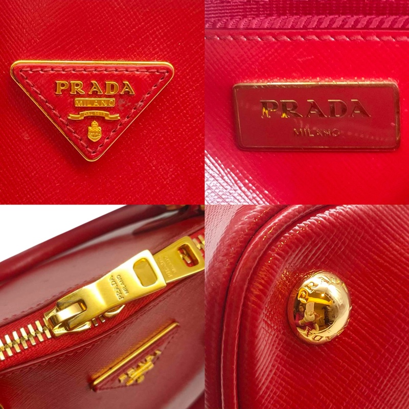 ❌已經售出❌ PRADA 普拉達 BL0836紅色亮皮革貝殼包 手提包附肩帶 兩用包 義大利精品包 保證卡-30