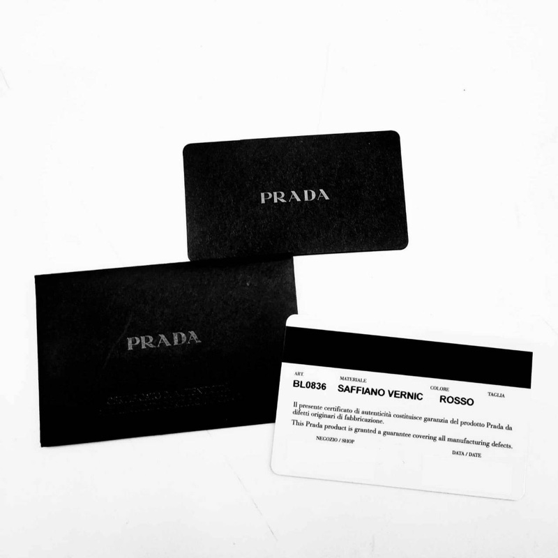 ❌已經售出❌ PRADA 普拉達 BL0836紅色亮皮革貝殼包 手提包附肩帶 兩用包 義大利精品包 保證卡-32