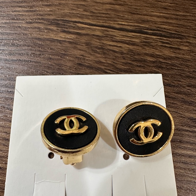 Chanel 圓形CC經典款式 耳夾 vintage-5