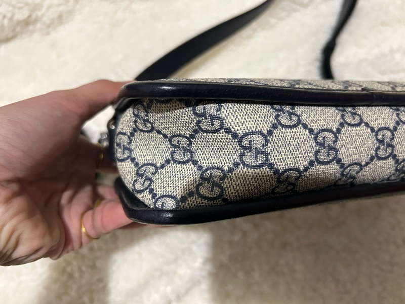 Gucci interlocking G 老花相機包(藍色）-3