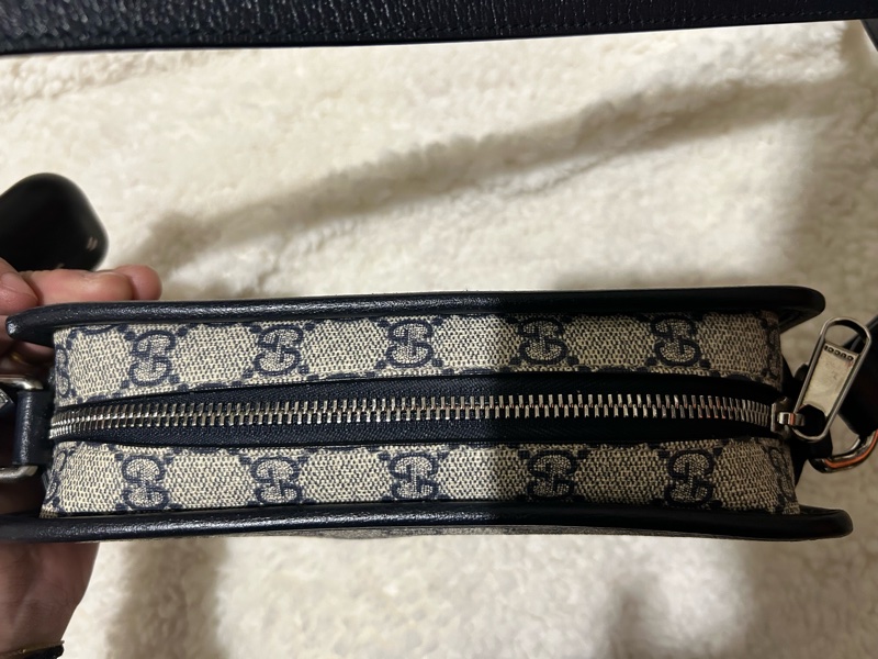 Gucci interlocking G 老花相機包(藍色）-4