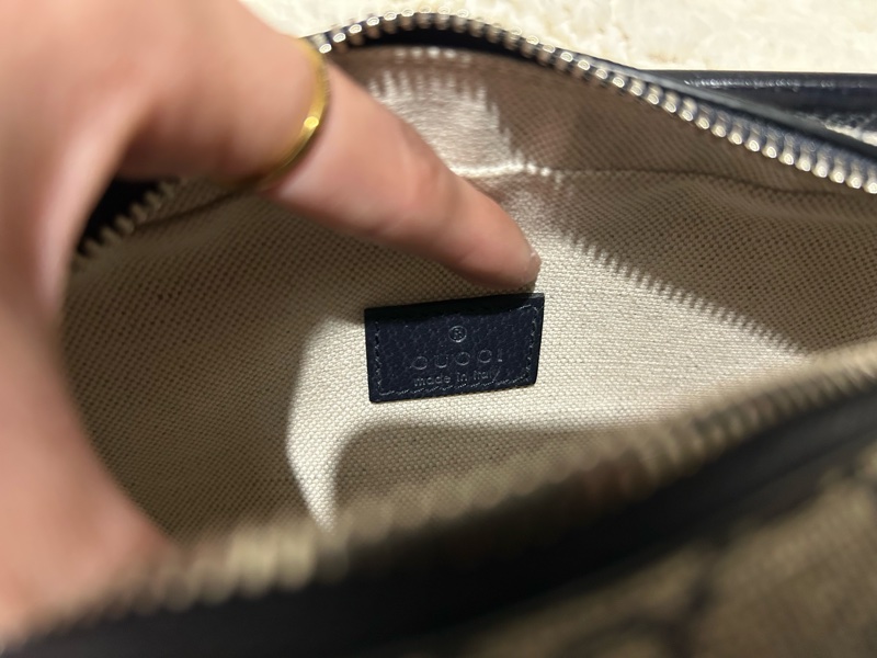 Gucci interlocking G 老花相機包(藍色）-11