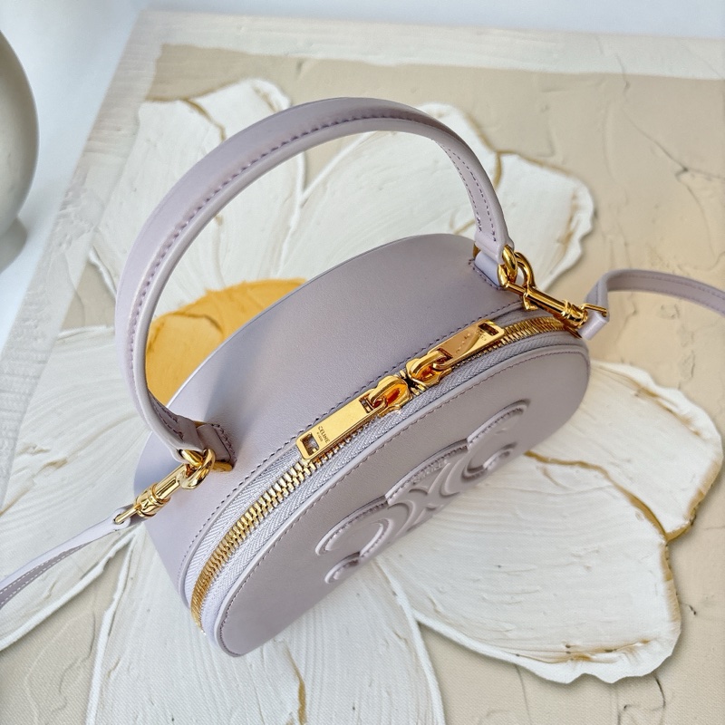 Celine 牛皮 半圓硬盒 側背包-5