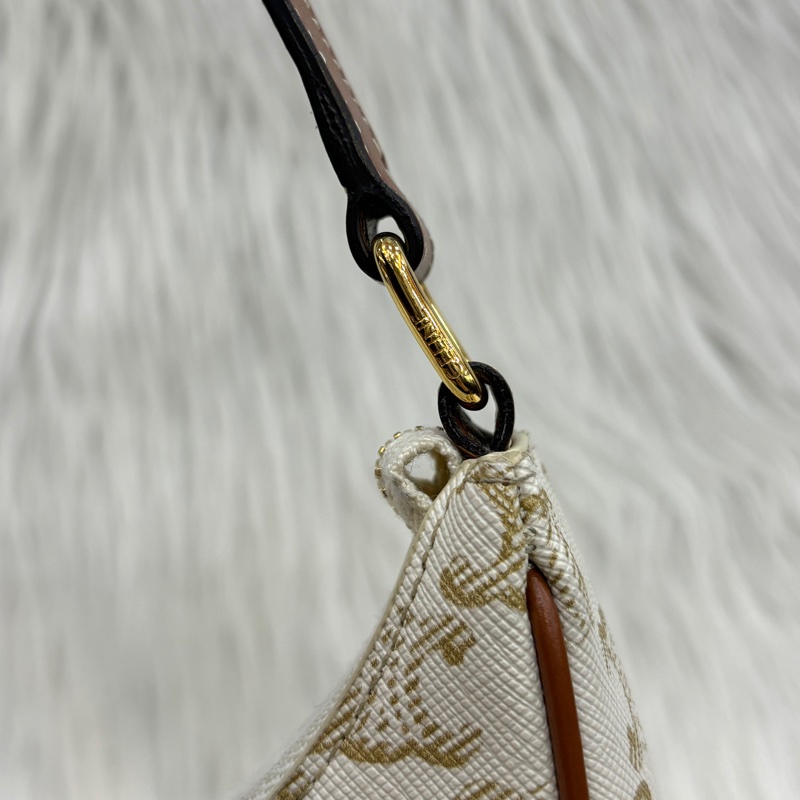 Celine 193952 白凱旋門Triomphe帆布Ava腋下包-12