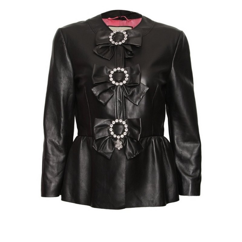 Gucci Leather Jacket for Women in Black (479069-XN336-1000-42)-0