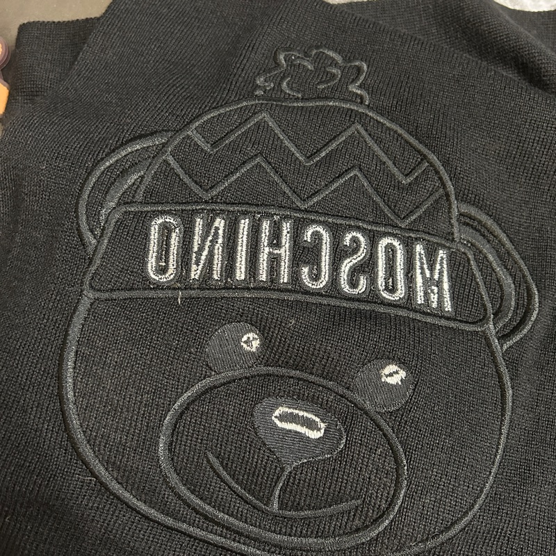 Moschino 大頭熊🐻羊毛圍巾 裸裝 已送洗-7