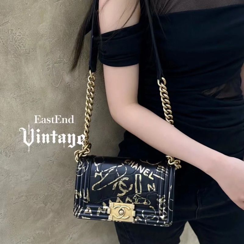 Chanel Leboy 20 埃及限定款 鱷魚壓紋 黑金配色-1