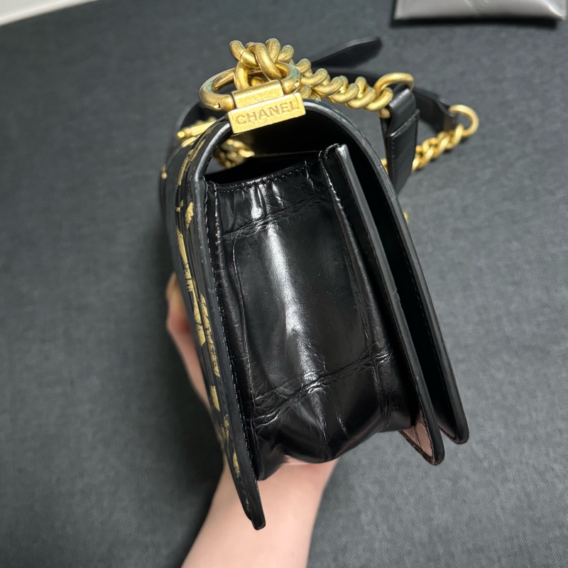 Chanel Leboy 20 埃及限定款 鱷魚壓紋 黑金配色-8