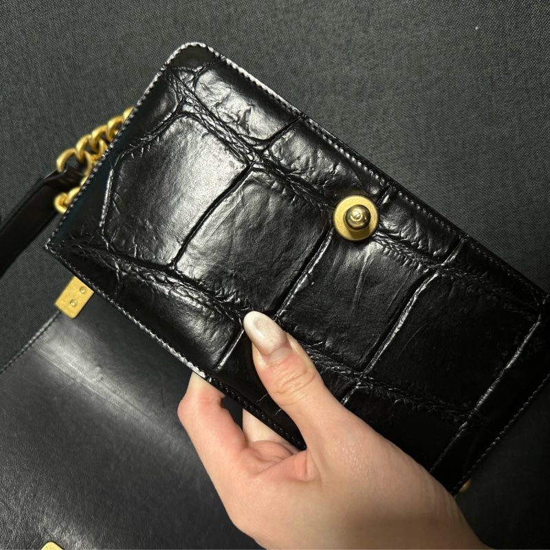 Chanel Leboy 20 埃及限定款 鱷魚壓紋 黑金配色-18