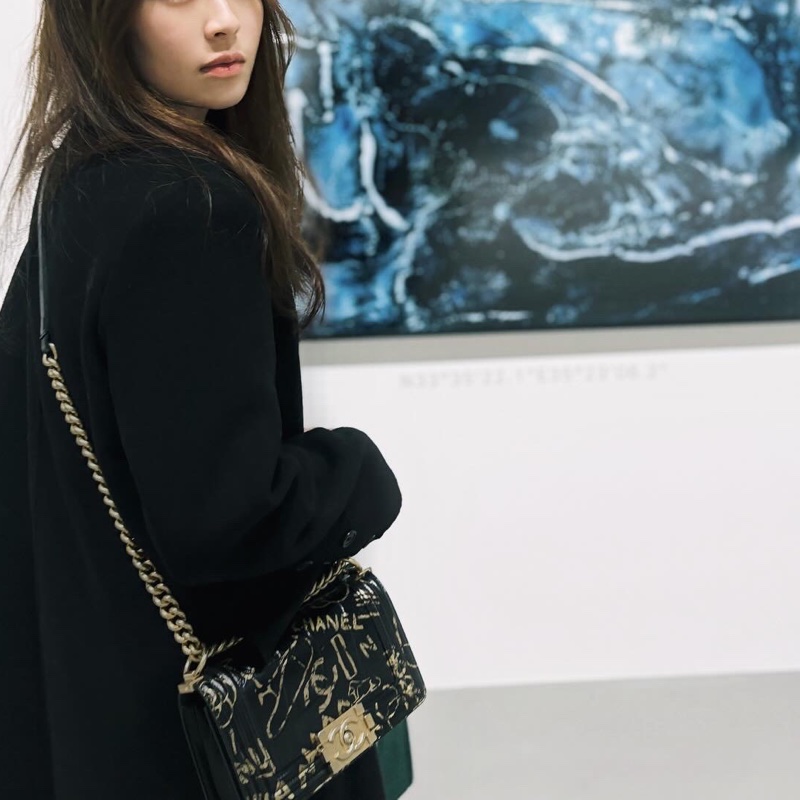 Chanel Leboy 20 埃及限定款 鱷魚壓紋 黑金配色-4