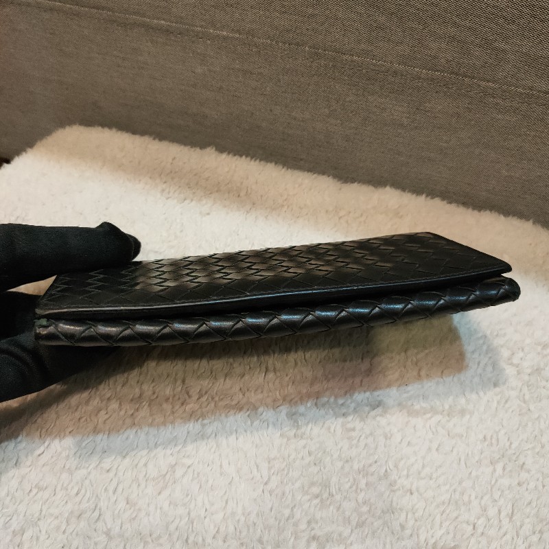 ‼️老闆出國不在‼️限時一週亂賣🚀㊣✨ Bottega Veneta ✨寶緹嘉 黑色 BV 皮革 編織 皮夾 錢包 薄款 長夾 薄長夾/二手皮夾/二手精品/保證正品-7