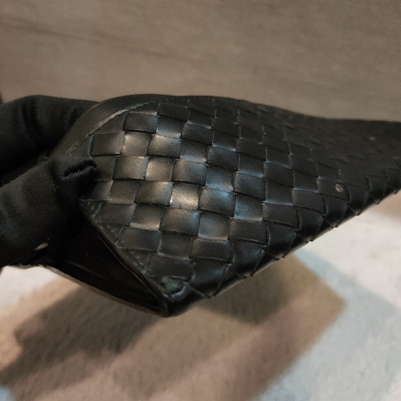 ‼️老闆出國不在‼️限時一週亂賣🚀㊣✨ Bottega Veneta ✨寶緹嘉 黑色 BV 皮革 編織 皮夾 錢包 薄款 長夾 薄長夾/二手皮夾/二手精品/保證正品-15