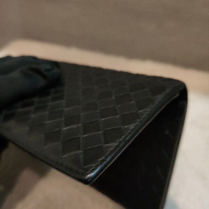 ‼️老闆出國不在‼️限時一週亂賣🚀㊣✨ Bottega Veneta ✨寶緹嘉 黑色 BV 皮革 編織 皮夾 錢包 薄款 長夾 薄長夾/二手皮夾/二手精品/保證正品-17