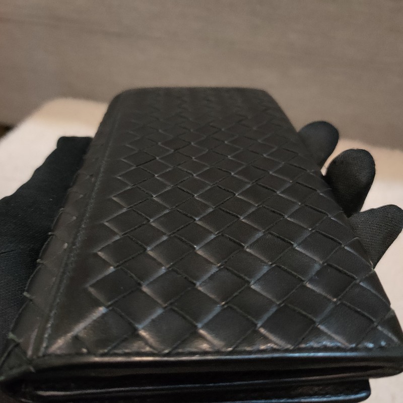 ‼️老闆出國不在‼️限時一週亂賣🚀㊣✨ Bottega Veneta ✨寶緹嘉 黑色 BV 皮革 編織 皮夾 錢包 薄款 長夾 薄長夾/二手皮夾/二手精品/保證正品-22