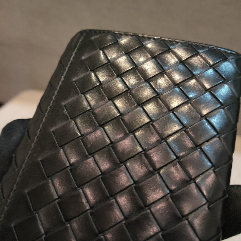 ‼️老闆出國不在‼️限時一週亂賣🚀㊣✨ Bottega Veneta ✨寶緹嘉 黑色 BV 皮革 編織 皮夾 錢包 薄款 長夾 薄長夾/二手皮夾/二手精品/保證正品-25