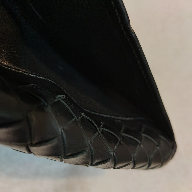 ‼️老闆出國不在‼️限時一週亂賣🚀㊣✨ Bottega Veneta ✨寶緹嘉 黑色 BV 皮革 編織 皮夾 錢包 薄款 長夾 薄長夾/二手皮夾/二手精品/保證正品-28