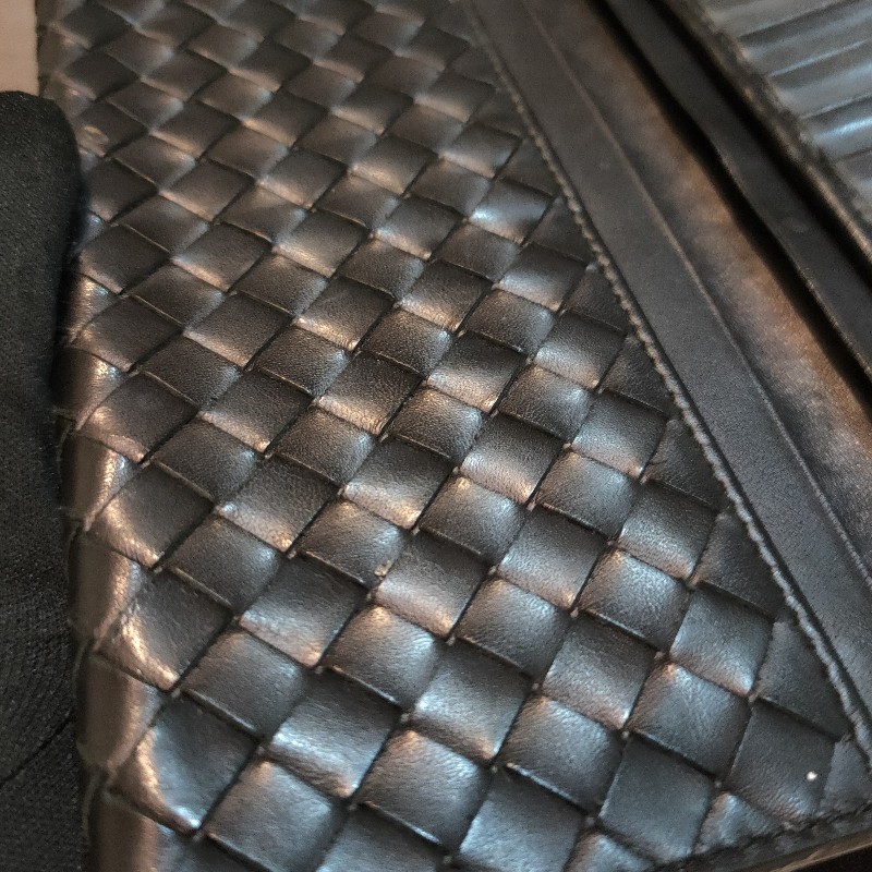 ‼️老闆出國不在‼️限時一週亂賣🚀㊣✨ Bottega Veneta ✨寶緹嘉 黑色 BV 皮革 編織 皮夾 錢包 薄款 長夾 薄長夾/二手皮夾/二手精品/保證正品-30